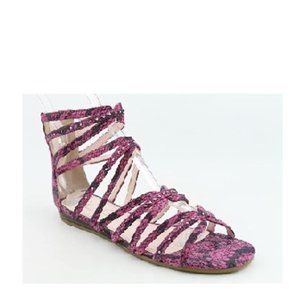 *SALE* Rachel Roy Sitrus Pink Snake Flat Gladiator--7.5M--4128